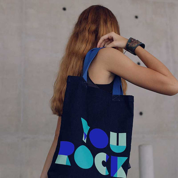 You Rock Denim Tote Bag