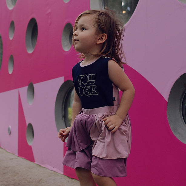 You Rock Pink Denim Kids Dress