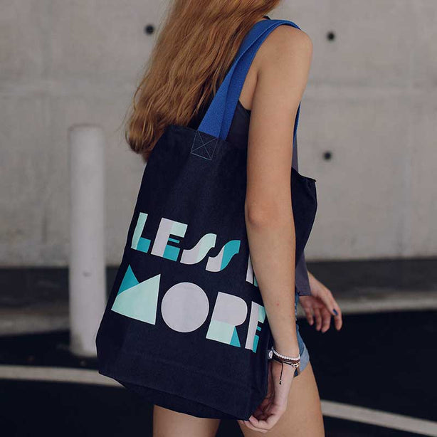 Less is More Denim Tote Bag