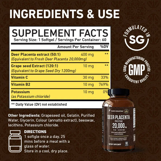[CLEARANCE SALE] Deer Placenta Prestige - 60ct (EXP. DEC. 2025)