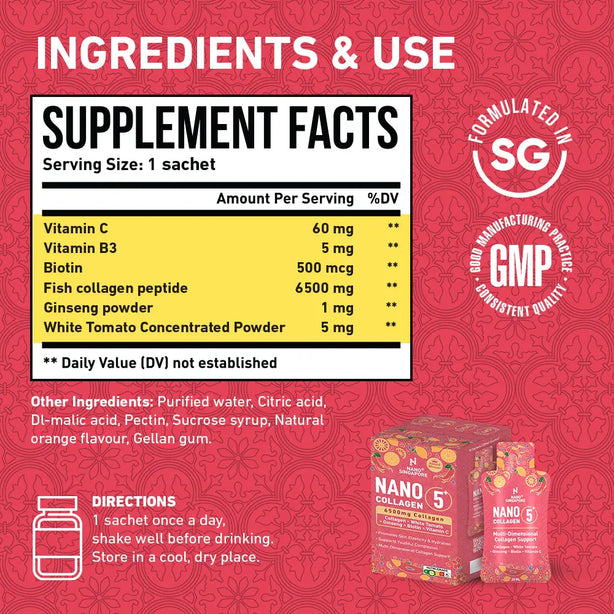 Nano Collagen 5+ Drink - 30ml / 15 Sachets