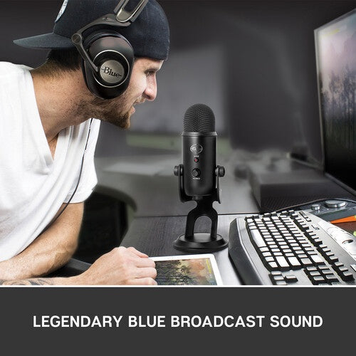 Logitech For Creators Blue Yeti USB Microphone for Recording, Streaming, Gaming, Podcasting on PC and Mac, Condenser Mic for Laptop or Computer with Blue VO!CE Effects, Adjustable Stand, Plug and Play