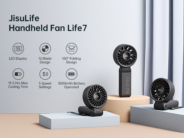JISULIFE HANDHELD FAN LIFE7 5000MAH-BLACK