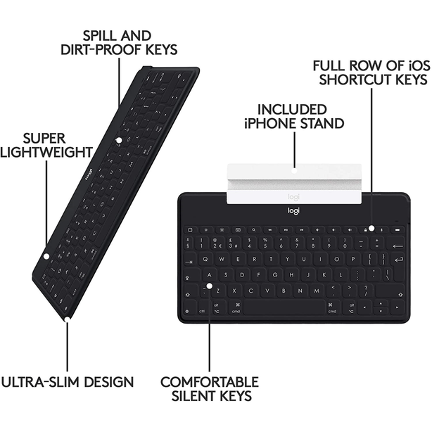 Logitech Keys-To-Go BT Keyboard With Stand