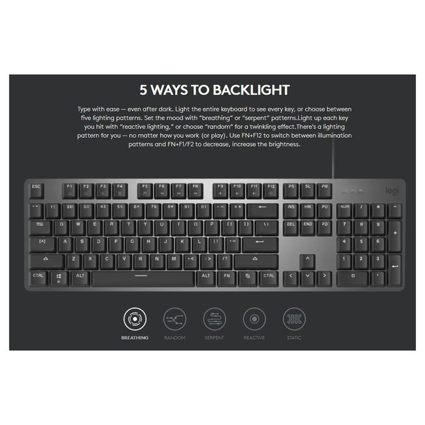 Logitech K845 Mechanical Illuminated Brown Switch Keyboard