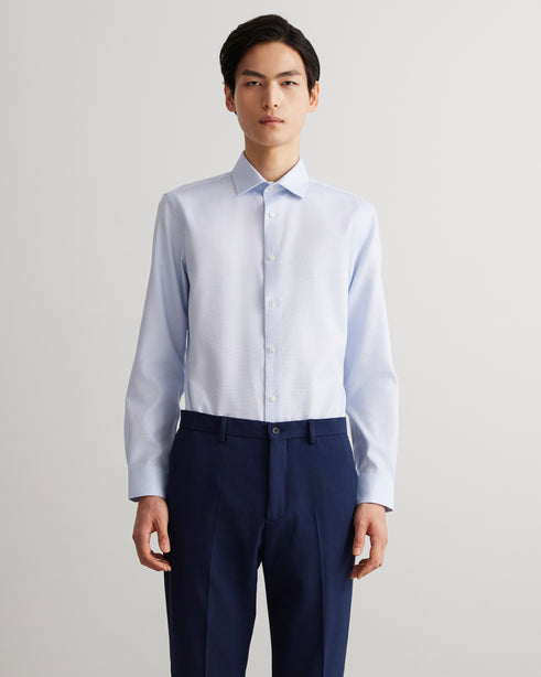 Alexander & Sons, Light Blue Dobby, Long Sleeve Shirt