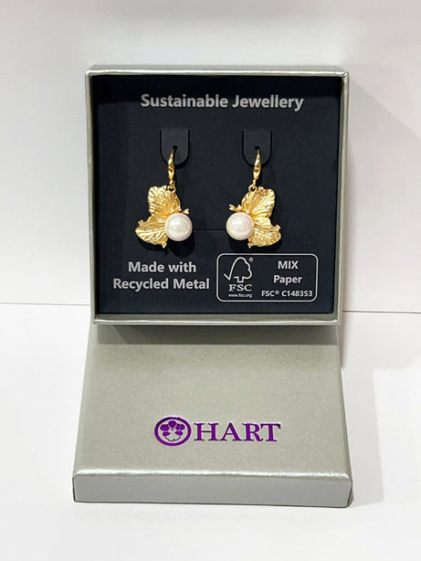 HART Butterfly White Pearl Gold Leaf Jewellery Series