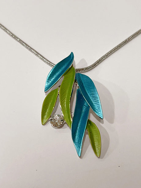 HART Blue-Green Chrome Leaflets Necklace & Earrings Series