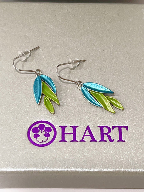 HART Blue-Green Chrome Leaflets Necklace & Earrings Series