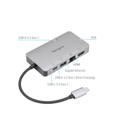 Targus Usb-C 4K Hdmi/Vga Docking Station With 100W Power Delivery Usb-C, Alt-Mode