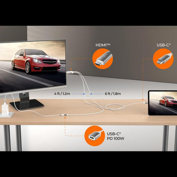 J5Create USB Type-C to 4K HDMI Cable with PD 100W pass-through