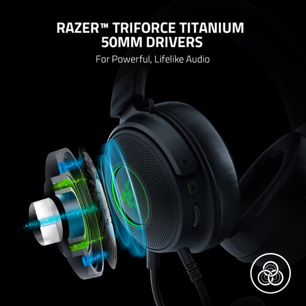 Razer Kraken V3 HyperSense - Wired USB RGB Gaming Headset with Haptic Technology