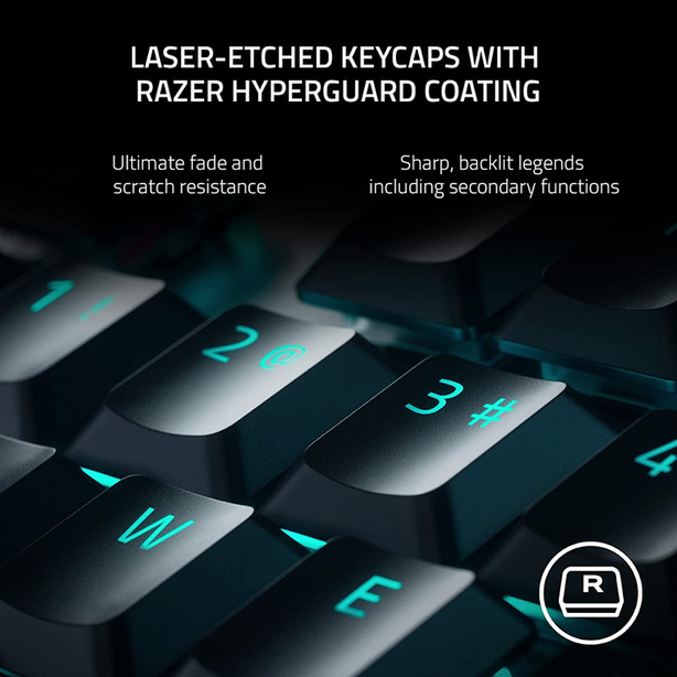 Razer Deathstalker V2 Pro - Wireless Low Profile Optical Gaming Keyboard (Clicky Purple Switch) - White Edition