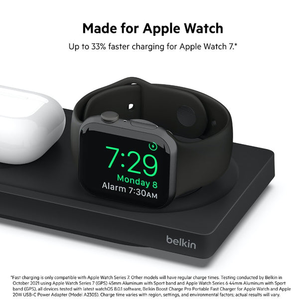 Belkin 3 In 1 Wireless Charging Pad With Magsafe White