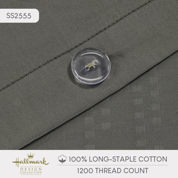 Long-Staple Cotton Bed Sheet – 1200TC Dobby Dark Grey