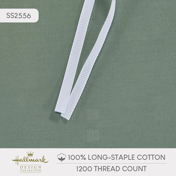 Long-Staple Cotton Bed Sheet – 1200TC Dobby Basil Green