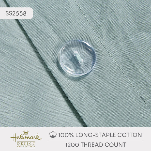 Hallmark Simplicity Premium Cotton 1200TC Dobby Bed Linen - Meander Blue