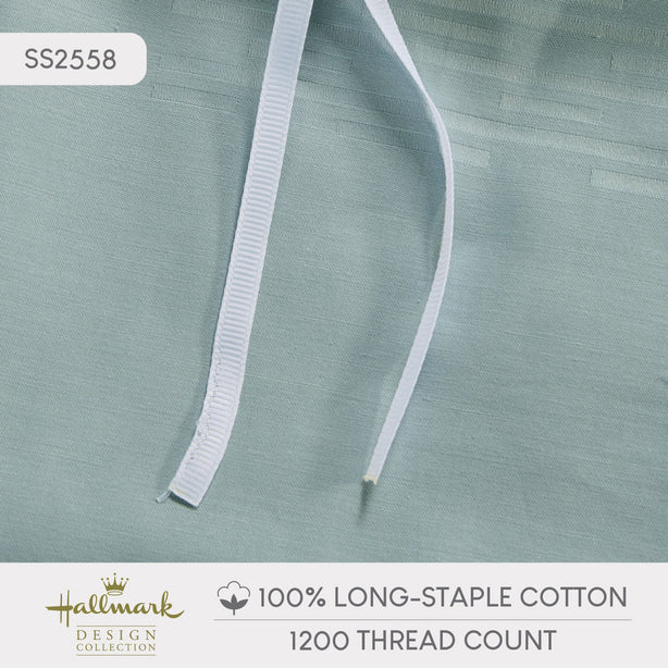 Hallmark Simplicity Premium Cotton 1200TC Dobby Bed Linen - Meander Blue