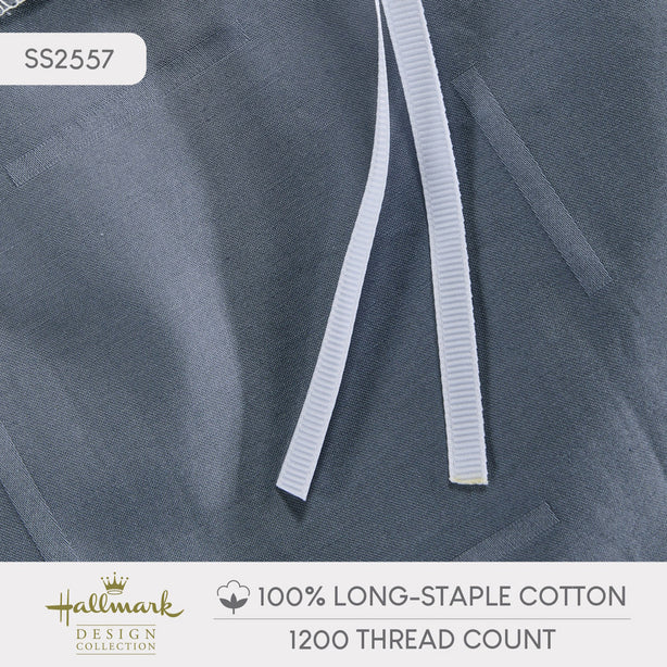 Long-Staple Cotton Bed Sheet – 1200TC Dobby Stone Blue