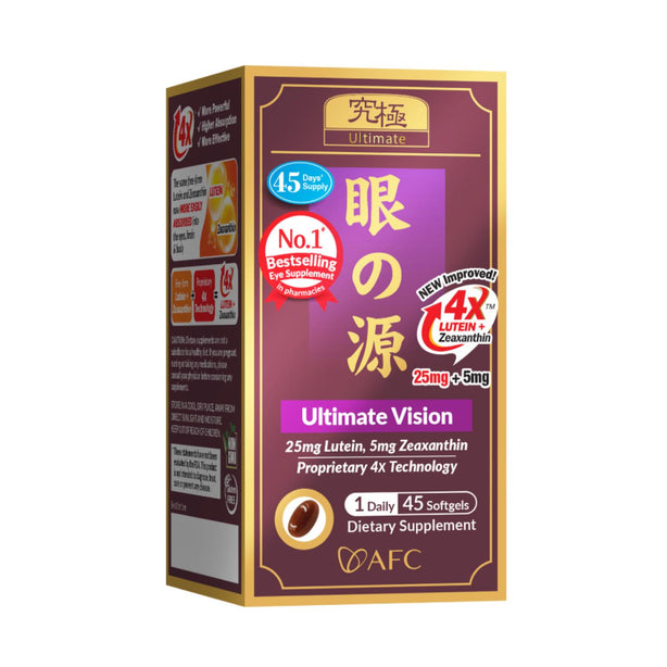AFC Ultimate Vision 4X Lutein 4X Eye Supplement for Floaters Glaucoma