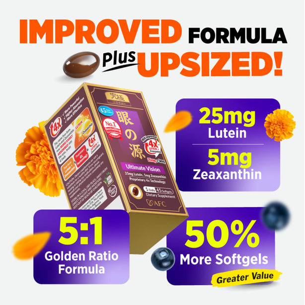 AFC Ultimate Vision 4X Lutein 4X Eye Supplement for Floaters Glaucoma