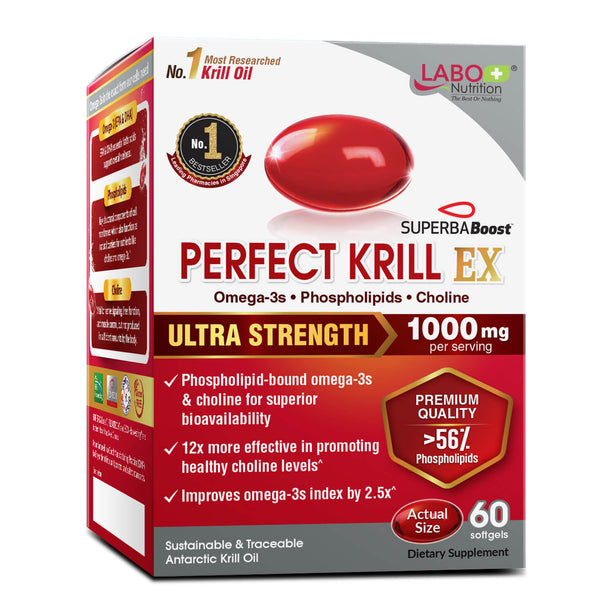 LABO Nutrition Perfect Krill EX Omega 3 Phospholipid Support Brain Heart Joints