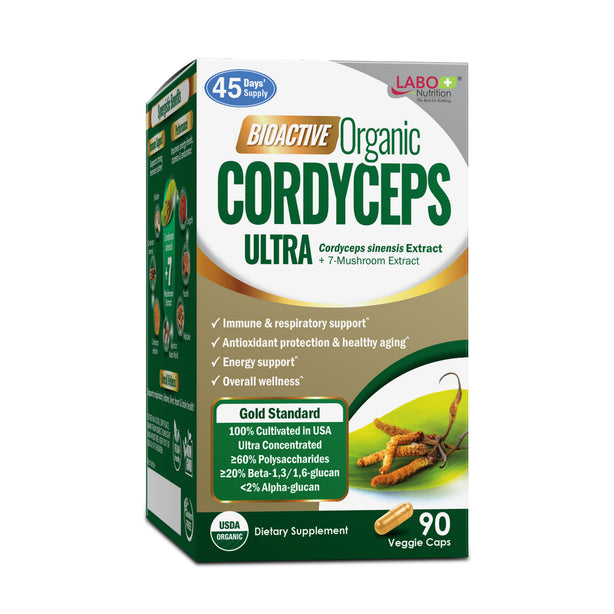 LABO Nutrition Bioactive Organic Cordyceps Ultra for Respiratory & Immune Health