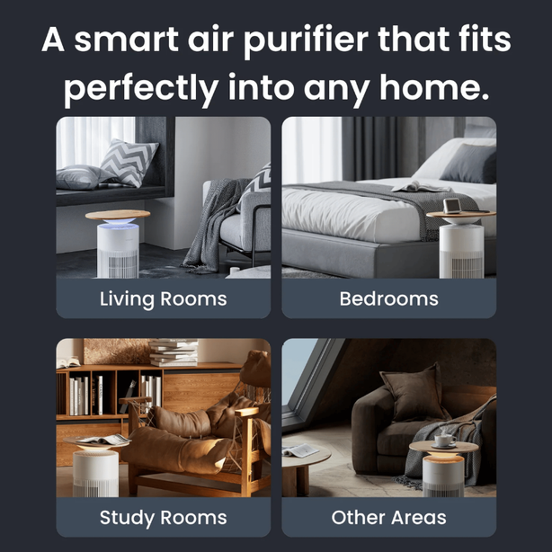 SwitchBot Multi-functional Air Purifier Table | HEPA Air Cleaner 360° | Pet Hair Air Filter | Support Matter Wi-Fi