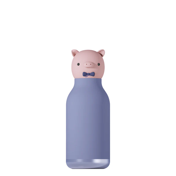 ASBV05835 ASOBU Bestie Kids Thermal Water Bottle - Piggy | Cute Insulated Leak-Proof Stainless Steel