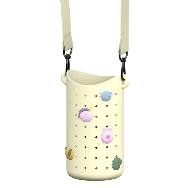 ASP05849 ASOBU Bestie Adjustable Bottle Sling Strap - Yellow | Kids Hands-Free Water Bottle Carrier