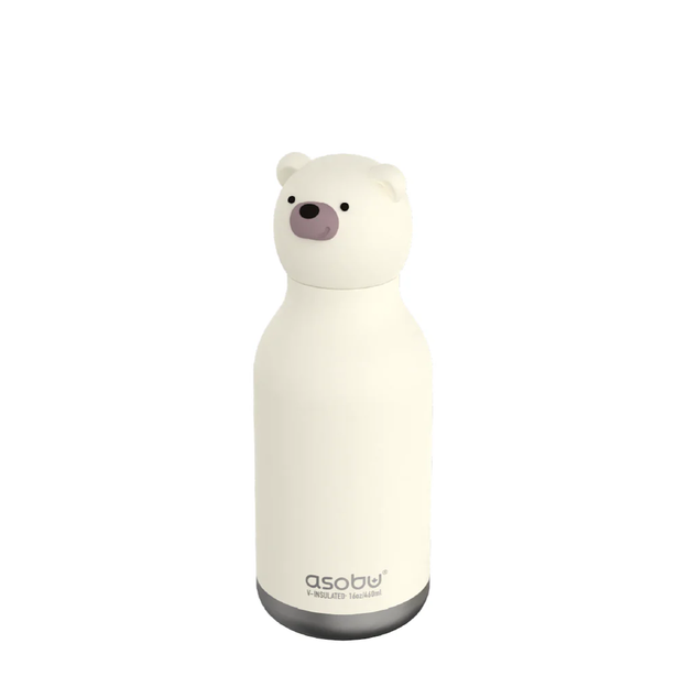 ASBV05460 ASOBU Bestie Kids Thermal Water Bottle - Bear | Cute Insulated Leak-Proof Stainless Steel