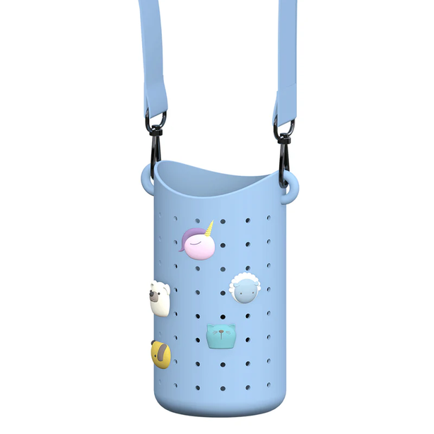 ASP05846 ASOBU Bestie Adjustable Bottle Sling Strap - Blue | Kids Hands-Free Water Bottle Carrier