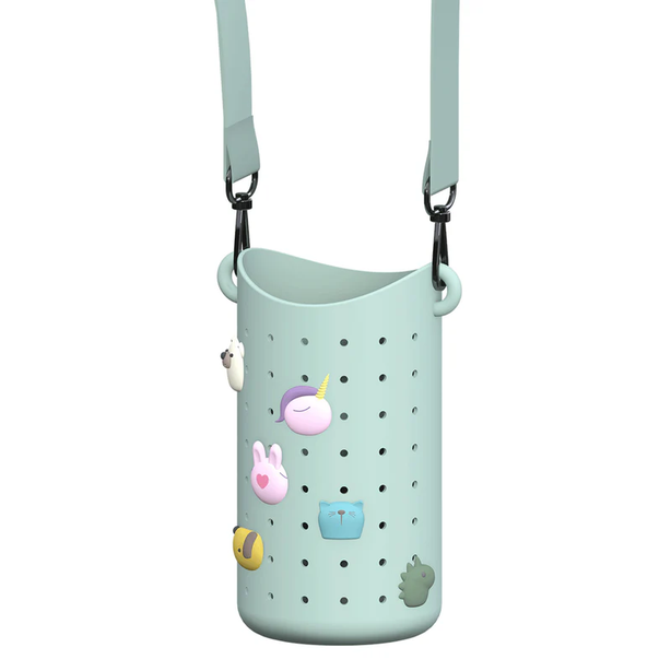 ASP05847 ASOBU Bestie Adjustable Bottle Sling Strap - Green | Kids Hands-Free Water Bottle Carrier