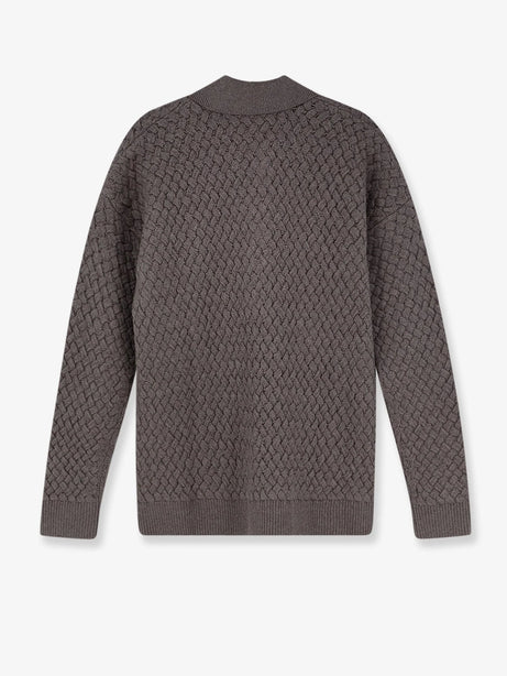 Bottega Veneta Wool sweater with Intrecciato motif - Riverbed Melange