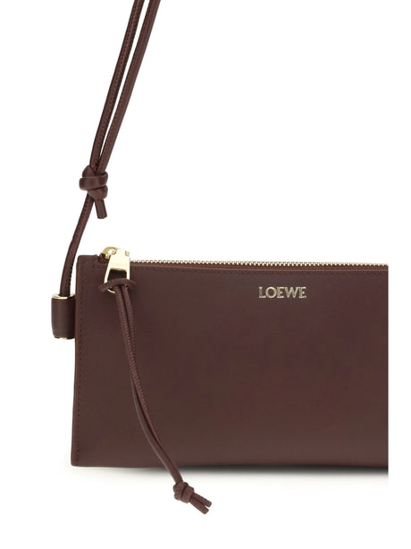Loewe Joya Clutch Bag in calfskin - Dark Burgundy