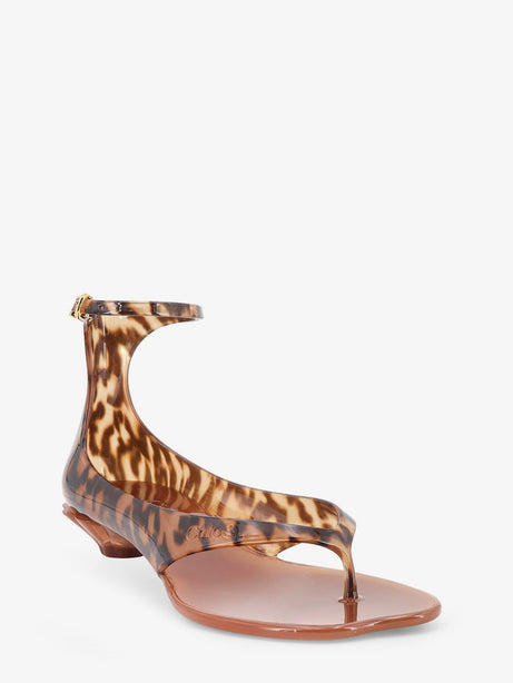 Chloe' Jelly TPU sandals with animal print - Blackbrown