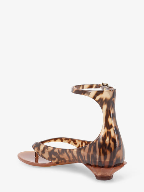 Chloe' Jelly TPU sandals with animal print - Blackbrown