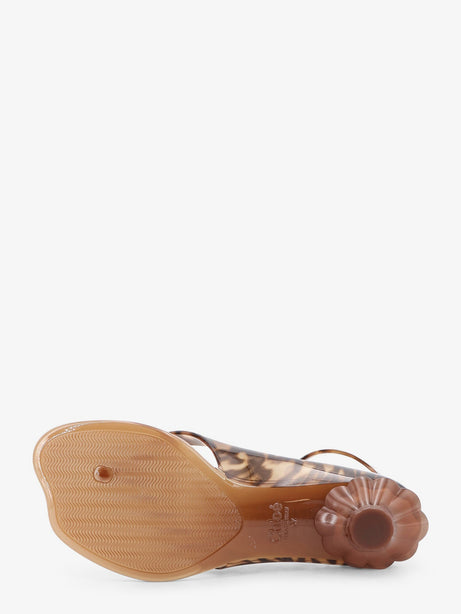 Chloe' Jelly TPU sandals with animal print - Blackbrown