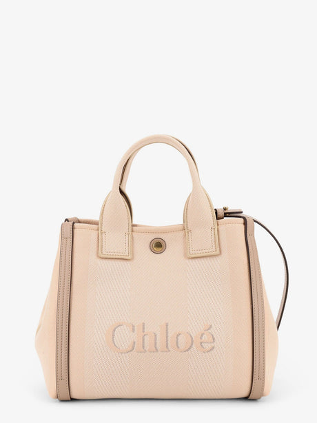 Chloe' Chloé Carry canvas crossbody bag - Blushy Beige
