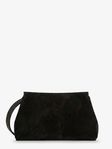 Toteme T-Lock suede handbag - Espresso