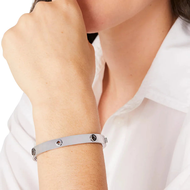 Kate Spade Spot The Spade Studded Bangle Bracelet in Silver ke759