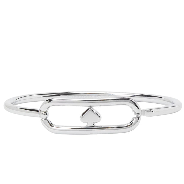 Kate Spade Cut To The Chase Oval Spade Bangle Bracelet - Silver KM177