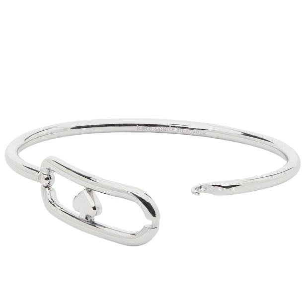 Kate Spade Cut To The Chase Oval Spade Bangle Bracelet - Silver KM177