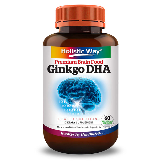 Holistic Way Premium Brain Food Ginkgo DHA (60 Vegetarian Capsules)