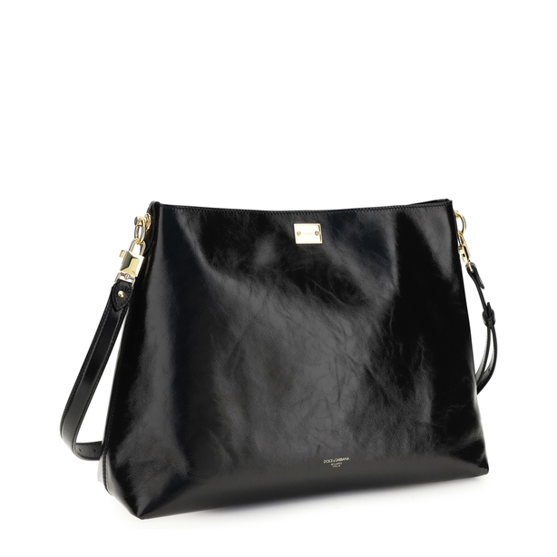 Vittoria Large Calfskin Shoulder Bag - Black