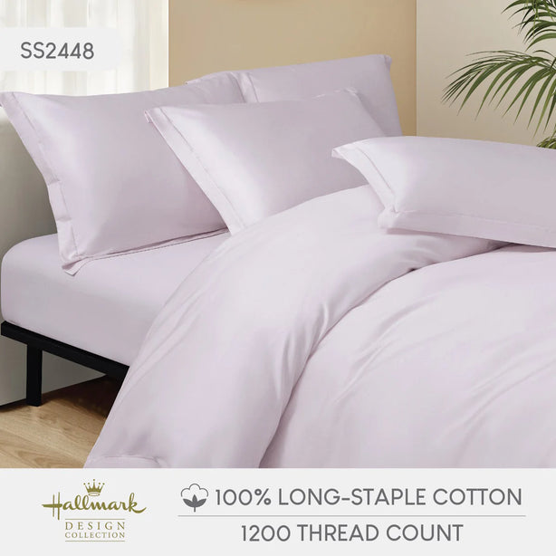 Hallmark Simplicity Premium Cotton 1200TC Plain Bed Linen - Lavender