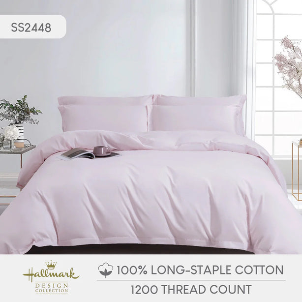 Hallmark Simplicity Premium Cotton 1200TC Plain Bed Linen - Lavender