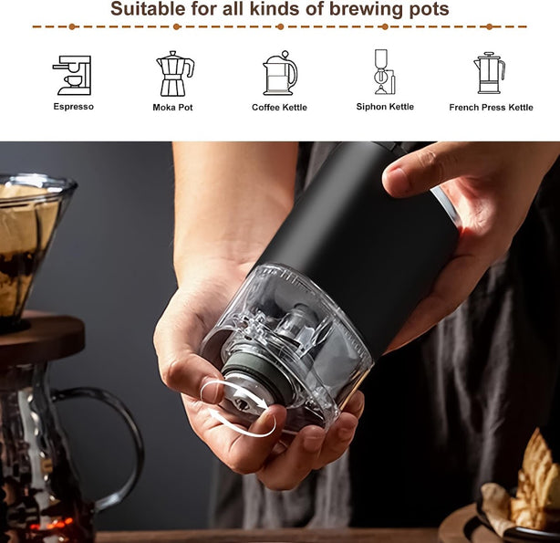 StitchesandTweed Portable Electric Rechargeable Coffee Grinder