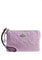 Coach Corner Zip Wristlet In Signature Leather With Heart Charm - Violet