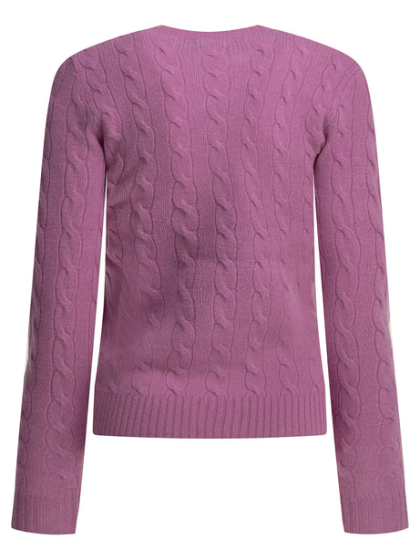 Polo Ralph Lauren Crew-neck sweater with logo - Fuchsia